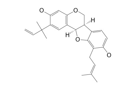 STRIATINE;(6AR-CIS)-6A,11A-DIHYDRO-10-(3-METHYL-2-BUTENYL)-2-(1,1-DIMETHYL-2-PROPENYL)-6H-BENZOFURO-[3,2-C]-[1]-BENZOPYRAN-3,9-DIOL