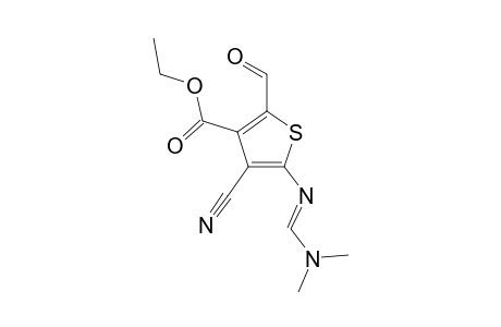 3-Thiophenecarboxylic acid, 4-cyano-5-[[(dimethylamino)methylene]amino]-2-formyl-, ethyl ester