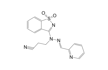 propanenitrile, 3-[(2E)-1-(1,1-dioxido-1,2-benzisothiazol-3-yl)-2-(2-pyridinylmethylene)hydrazino]-