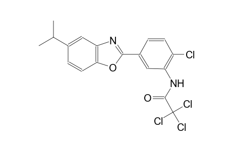 2,2,2-trichloro-N-[2-chloro-5-(5-isopropyl-1,3-benzoxazol-2-yl)phenyl]acetamide
