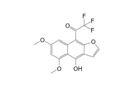1-(5,7-dimethoxy-4-oxidanyl-benzo[f][1]benzofuran-9-yl)-2,2,2-tris(fluoranyl)ethanone
