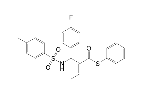 (E)-2-[(4-Fluorophenyl)(toluene-4-sulfonylamino)methyl]but-2-enethioic acid S-phenyl ester