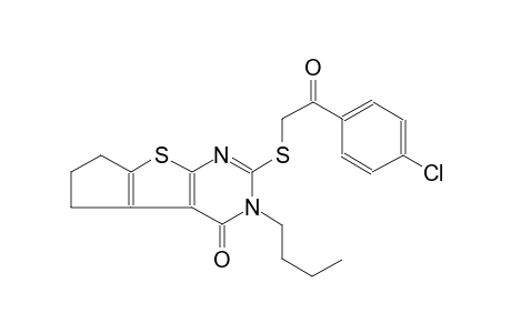 4H-cyclopenta[4,5]thieno[2,3-d]pyrimidin-4-one, 3-butyl-2-[[2-(4-chlorophenyl)-2-oxoethyl]thio]-3,5,6,7-tetrahydro-