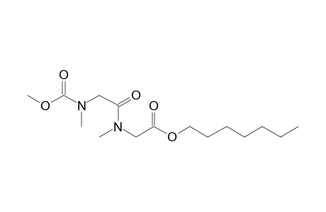 Sarcosylsarcosine, N-methoxycarbonyl-, heptyl ester