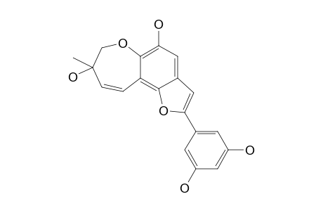 MORACIN-U;[2'',3'':6,7]-(6,7-DIHYDRO-6-HYDROXY-6-METHYLOXEPINE)-2-(3,5-DIHYDROXYPHENYL)-BENZOFURAN-5-OL