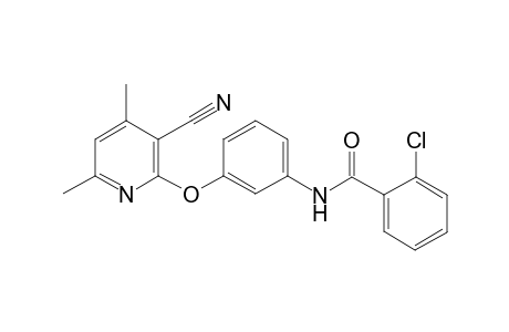 2-Chloranyl-N-[3-(3-cyano-4,6-dimethyl-pyridin-2-yl)oxyphenyl]benzamide