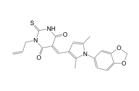 (5E)-1-allyl-5-{[1-(1,3-benzodioxol-5-yl)-2,5-dimethyl-1H-pyrrol-3-yl]methylene}-2-thioxodihydro-4,6(1H,5H)-pyrimidinedione