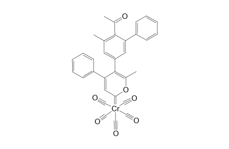 Pentacarbonyl[5-(6'-acetyl-5'-methylbiphenyl-3'-yl)-6-methyl-4-phenyl-2H-pyran-2-ylidene]chromium
