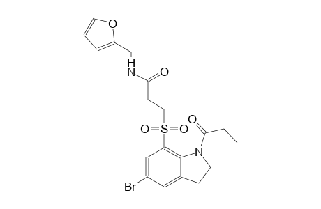 propanamide, 3-[[5-bromo-2,3-dihydro-1-(1-oxopropyl)-1H-indol-7-yl]sulfonyl]-N-(2-furanylmethyl)-