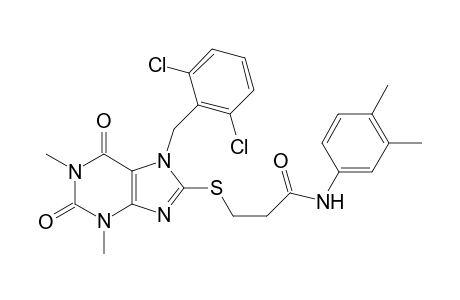 Propanamide, 3-[[7-[(2,6-dichlorophenyl)methyl]-2,3,6,7-tetrahydro-1,3-dimethyl-2,6-dioxo-1H-purin-8-yl]thio]-N-(3,4-dimethylphenyl)-