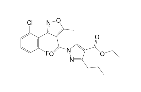 1-{[3-(2-chloro-6-fluorophenyl)-5-methyl-4-isoxazolyl]carbonyl}-3-propylpyrazole-4-carboxylic acid, ethyl ester