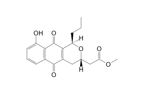 2-[(1R,3S)-9-hydroxy-5,10-diketo-1-propyl-3,4-dihydro-1H-benz[g]isochromen-3-yl]acetic acid methyl ester