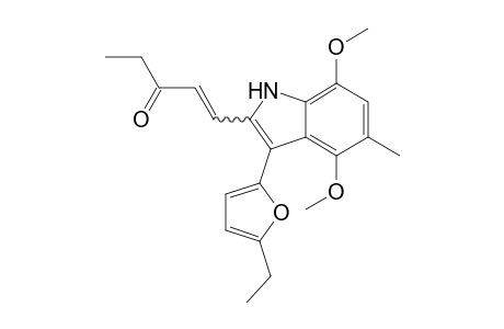 1-[3-(5-Ethyl-2-furyl)-4,7-dimethoxy-5-methyl-1H-indol-2-yl]pent-1-en-3-one