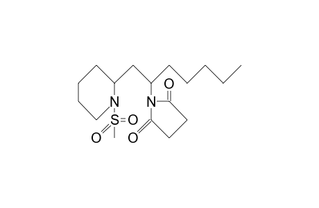 N-Mesyl-2-(2-<2,5-dioxo-pyrrolidinyl>-heptyl)-piperidine