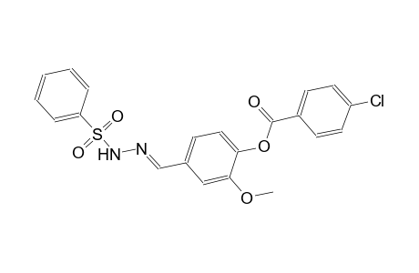 2-methoxy-4-{(E)-[(phenylsulfonyl)hydrazono]methyl}phenyl 4-chlorobenzoate