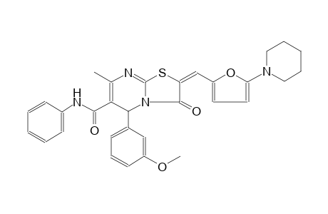 5H-thiazolo[3,2-a]pyrimidine-6-carboxamide, 2,3-dihydro-5-(3-methoxyphenyl)-7-methyl-3-oxo-N-phenyl-2-[[5-(1-piperidinyl)-2-