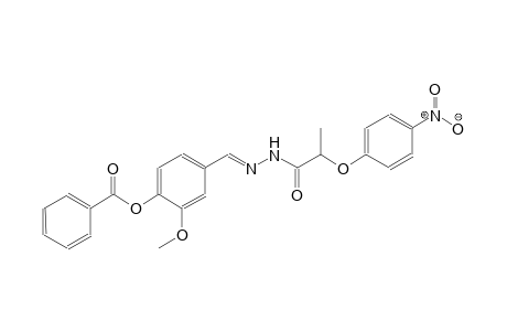 2-methoxy-4-((E)-{[2-(4-nitrophenoxy)propanoyl]hydrazono}methyl)phenyl benzoate