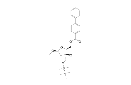 METHYL-3-C-(TERT.-BUTYLDIMETHYLSILYLOXYMETHYL)-2-DEOXY-5-O-(4-PHENYLBENZOYL)-BETA-D-ERYTHRO-PENTOFURANOSIDE
