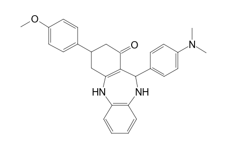 11-[4-(dimethylamino)phenyl]-3-(4-methoxyphenyl)-2,3,4,5,10,11-hexahydro-1H-dibenzo[b,e][1,4]diazepin-1-one