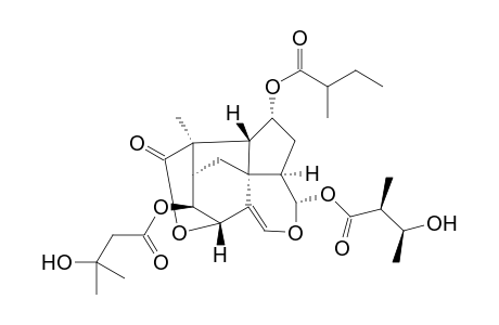 (2S,3S,4S,6R,7R,9R,10R,11R,14S)-3-(3-Hydroxy-3-methylbutanoyloxy)-9-(2-methylbutanoyloxy)-14-(erythro-2-methyl-3-hydroxybutanoyloxy)-14,15-epoxytrix-5(15)-en-4,12-olide