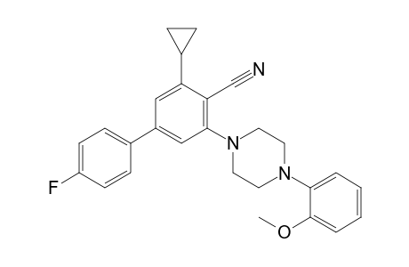 2-cyclopropyl-4-(4-fluorophenyl)-6-[4-(2-methoxyphenyl)-1-piperazinyl]benzonitrile