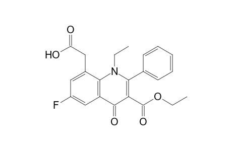 2-(3-carbethoxy-1-ethyl-6-fluoro-4-keto-2-phenyl-8-quinolyl)acetic acid