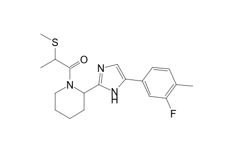 1-(2-(5-(3-fluoro-4-methylphenyl)-1H-imidazol-2-yl)piperidin-1-yl)-2-(methylthio)propan-1-one