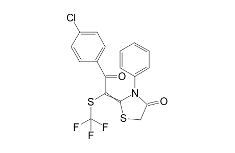 2-(2-(4-chlorophenyl)-2-oxo-1-(trifluoromethylthio)ethylidene)-3-phenylthiazolidin-4-one