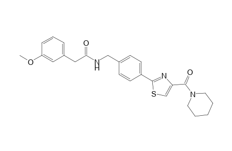 2-(3-Methoxyphenyl)-N-(4-(4-(piperidine-1-carbonyl)thiazol-2-yl)benzyl)acetamide