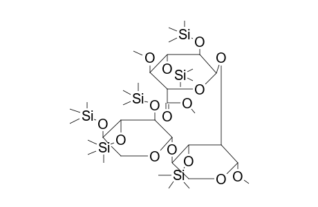 METHYL 4-O-(2',3',4'-TRI-O-TRIMETHYLSILYL-BETA-D-XYLOPYRANOSYL)-2-O-(METHYL 2,3-DI-O-TRIMETHYLSILYL-4-O-METHYL-ALPHA-D-GLUCURONYL)-3-O-TRIMETHYLSILYL-BETA-D-XYLOPYRANOSIDE