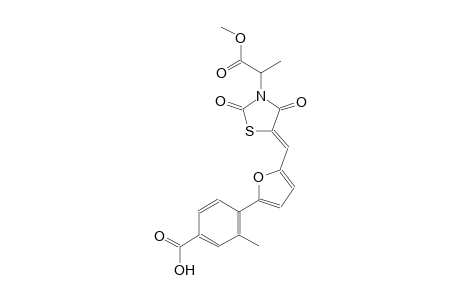 4-(5-{(Z)-[3-(2-methoxy-1-methyl-2-oxoethyl)-2,4-dioxo-1,3-thiazolidin-5-ylidene]methyl}-2-furyl)-3-methylbenzoic acid