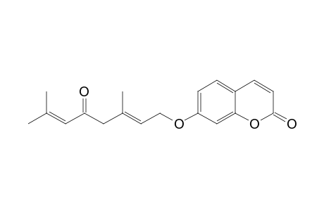 7-[(2E)-3,7-dimethyl-5-oxidanylidene-octa-2,6-dienoxy]chromen-2-one
