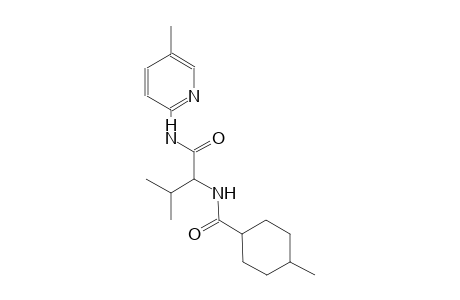 cyclohexanecarboxamide, 4-methyl-N-[2-methyl-1-[[(5-methyl-2-pyridinyl)amino]carbonyl]propyl]-