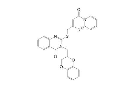 4(3H)-quinazolinone, 3-[(2,3-dihydro-1,4-benzodioxin-2-yl)methyl]-2-[[(4-oxo-4H-pyrido[1,2-a]pyrimidin-2-yl)methyl]thio]-