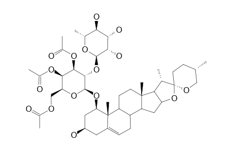 RUSCOGENIN-1-O-[O-ALPHA-L-RHAMNOPYRANOSYL-(1->2)-3,4,6-TRI-O-ACETYL-BETA-D-GALACTOPYRANOSIDE];(25R)-SPIROST-5-ENE-1-BETA,3-BETA-DIOL-1-O-[O-ALPHA-L