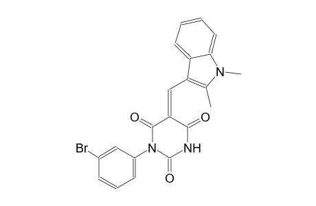2,4,6(1H,3H,5H)-pyrimidinetrione, 1-(3-bromophenyl)-5-[(1,2-dimethyl-1H-indol-3-yl)methylene]-, (5E)-