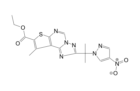 ethyl 9-methyl-2-[1-methyl-1-(4-nitro-1H-pyrazol-1-yl)ethyl]thieno[3,2-e][1,2,4]triazolo[1,5-c]pyrimidine-8-carboxylate