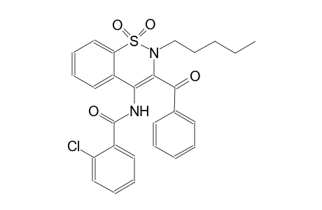 N-(3-benzoyl-1,1-dioxido-2-pentyl-2H-1,2-benzothiazin-4-yl)-2-chlorobenzamide