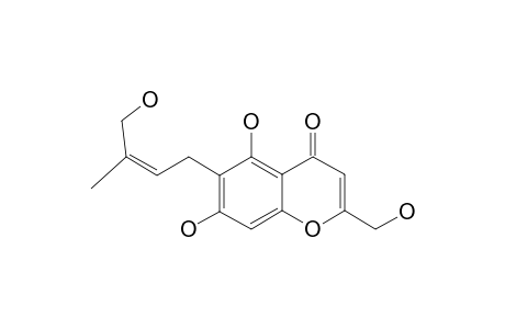 CNIDIMOL-D;5,7-DIHYDROXY-6-[(2Z)-3-HYDROXYMETHYL-2-BUTENYL]-2-HYDROXYMETHYL-CHROMONE