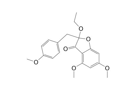 3(2H)-Benzofuranone, 2-ethoxy-4,6-dimethoxy-2-[(4-methoxyphenyl)methyl]-, (.+-.)-