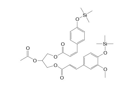 2-Acetyl-1-(Z)-p-coumaroyl-3-feruloylglycerol , di-TMS