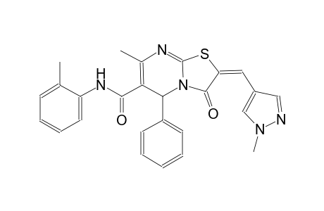 (2E)-7-methyl-N-(2-methylphenyl)-2-[(1-methyl-1H-pyrazol-4-yl)methylene]-3-oxo-5-phenyl-2,3-dihydro-5H-[1,3]thiazolo[3,2-a]pyrimidine-6-carboxamide