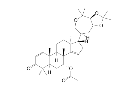 acetic acid [(5R,7R,8R,9R,10R,13S,17S)-17-[(3aS,7S,8aR)-2,2,4,4-tetramethyl-6,7,8,8a-tetrahydro-3aH-[1,3]dioxolo[4,5-e]oxepin-7-yl]-3-keto-4,4,8,10,13-pentamethyl-5,6,7,9,11,12,16,17-octahydrocyclopenta[a]phenanthren-7-yl] ester