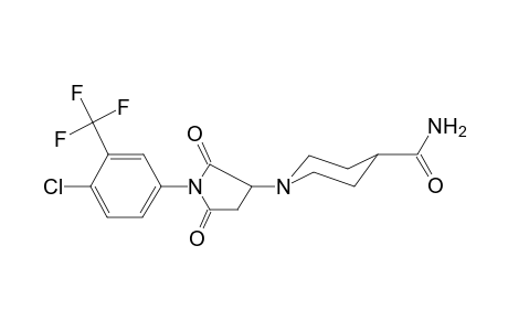 1-[1-[4-chloranyl-3-(trifluoromethyl)phenyl]-2,5-bis(oxidanylidene)pyrrolidin-3-yl]piperidine-4-carboxamide