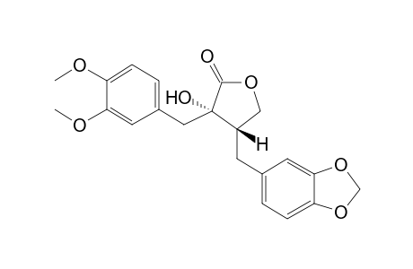 (3S,4S)-3-hydroxy-4-piperonyl-3-veratryl-tetrahydrofuran-2-one
