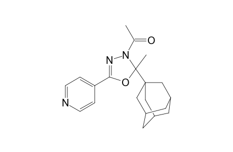 Pyridine, 4-(4-acetyl-4,5-dihydro-5-methyl-5-tricyclo[3.3.1.1(3,7)]dec-1-yl-1,3,4-oxadiazol-2-yl)-