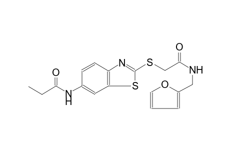 propanamide, N-[2-[[2-[(2-furanylmethyl)amino]-2-oxoethyl]thio]-6-benzothiazolyl]-