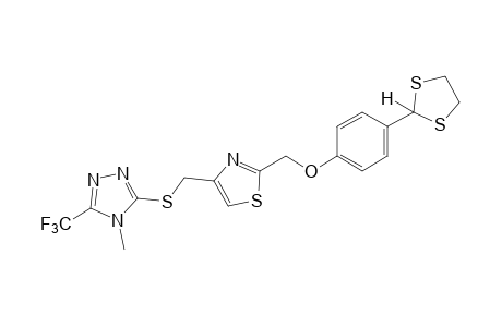 3-{{{2-{[p-(1,3-dithiolan-2-yl)phenoxy]methyl}-4-thiazolyl}methyl}thio-4-methyl-5-(trifluoromethyl)-4H-1,2,4-triazole