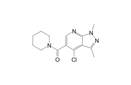 1-[(4-chloro-1,3-dimethyl-1H-pyrazolo[3,4-b]pyridin-5-yl)carbonyl]piperidine