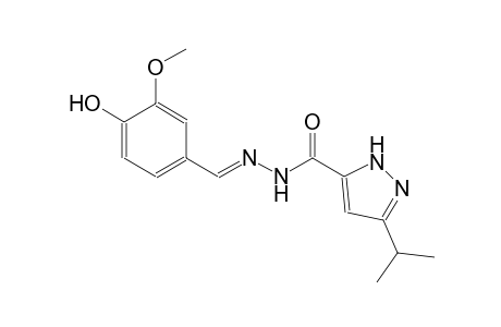 1H-pyrazole-5-carboxylic acid, 3-(1-methylethyl)-, 2-[(E)-(4-hydroxy-3-methoxyphenyl)methylidene]hydrazide